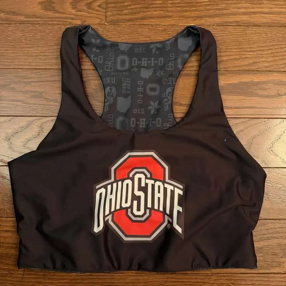 Ohio State Buckeyes Reversible Sports Bra Crop Top Size Large